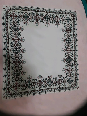 Embroidered square on canvas with Moulinex threads like new, 67×77cm