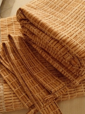 Set of 6 used curtains 1.50x2.30 m brown and orange