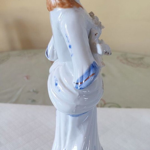 Vintage porcelain statue Woman with lyre