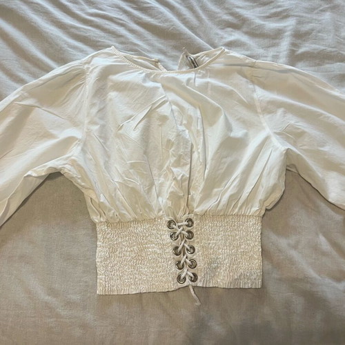 Stradivarius corset shirt Zara white like new for S/M