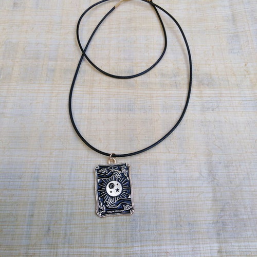 Tarot The Magician pendant new, black and silver