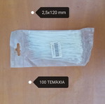 Plastic cable ties pack, 100 pieces, 2.5x150 mm, black and white