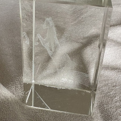 Crystal cube decorative paperweight with 3D laser engraving