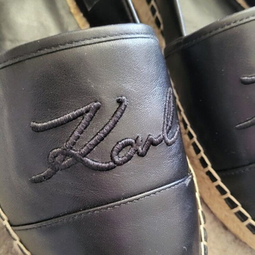 Karl Lagerfeld leather black espadrilles size 40 new