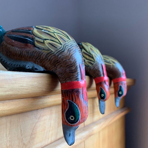 Wooden decorative ducks pack of 3, handmade new
