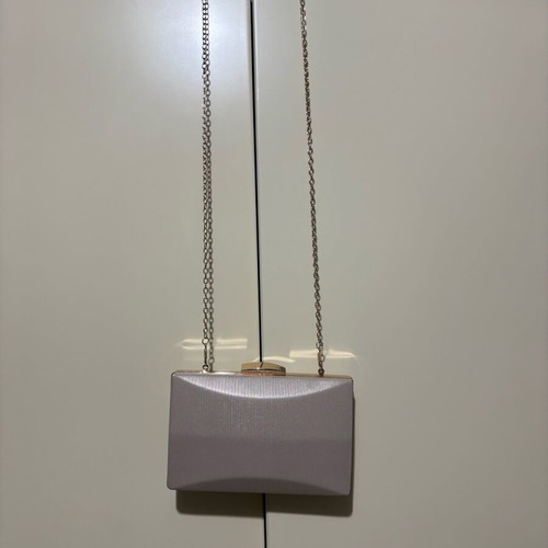 Gold evening bag used, beige and gold