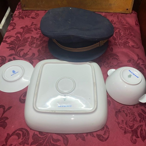 OA era Onassis ownership items used, pilot hat and porcelain