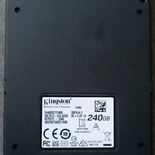 Kingston SA400S37/240G SSD 240GB used, 90% health