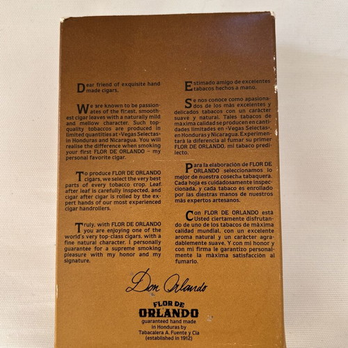 Flor de Orlando Vintage Cigar Box 1970s like new