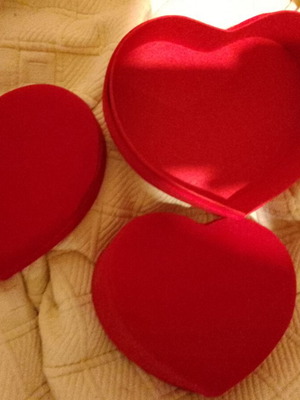 Velvet heart gift boxes new, set of 2 pieces