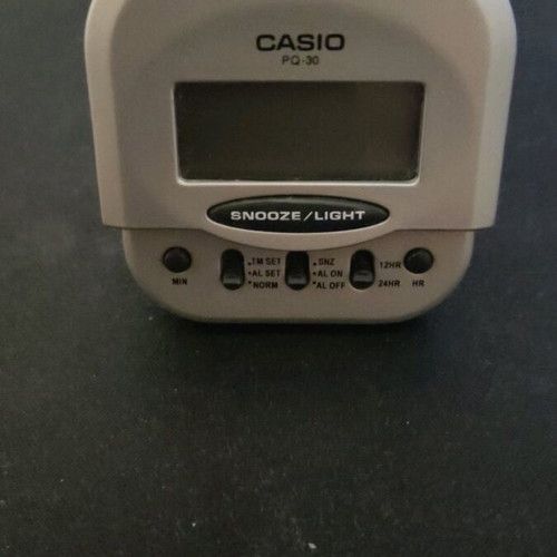 Vintage Casio PQ-30 portable alarm clock used, digital
