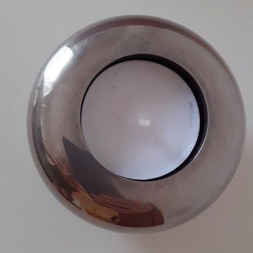 Silver-plated tealight candle holder, vintage minimal design
