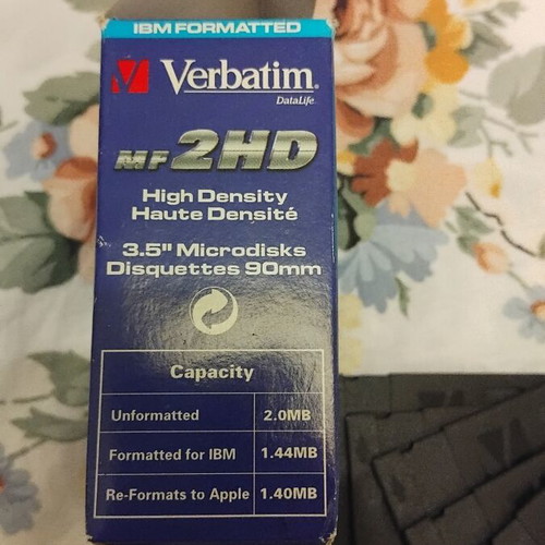 Verbatim MF-2HD 3.5-inch floppy disks, pack of 7, new