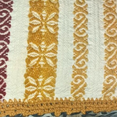 Handwoven blanket on loom like new with traditional patterns