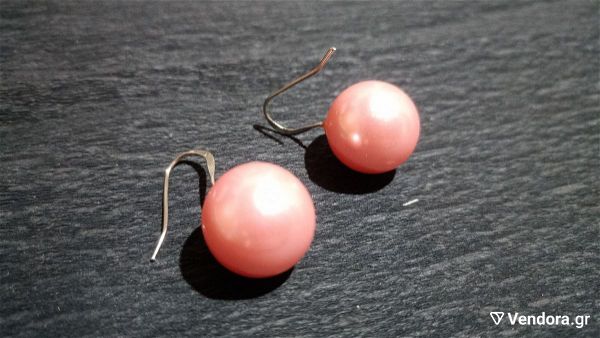  kremasta skoularika roze faux perlas (fo mpizou, faux bijoux)