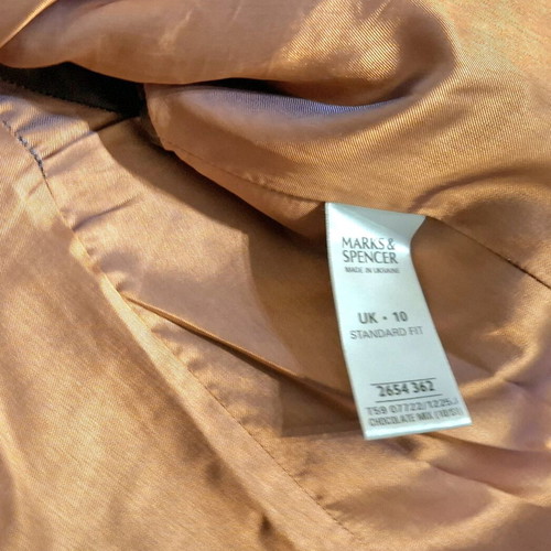 Marks & Spencer brown striped blazer sz10