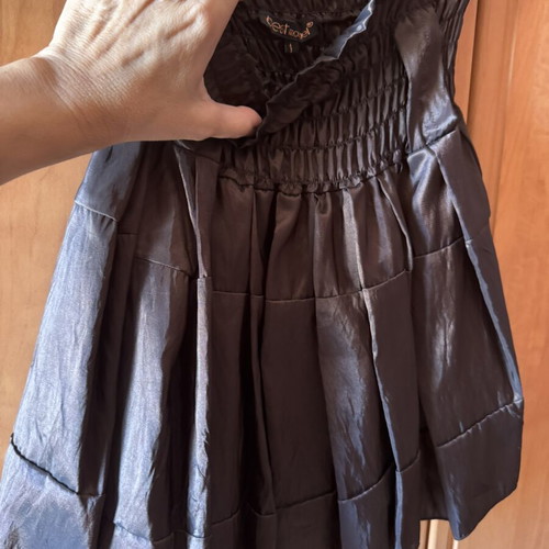 Best Manuel satin top and skirt set like new, black, size XS/S