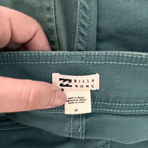 Billabong high-waisted pants size S like new, green