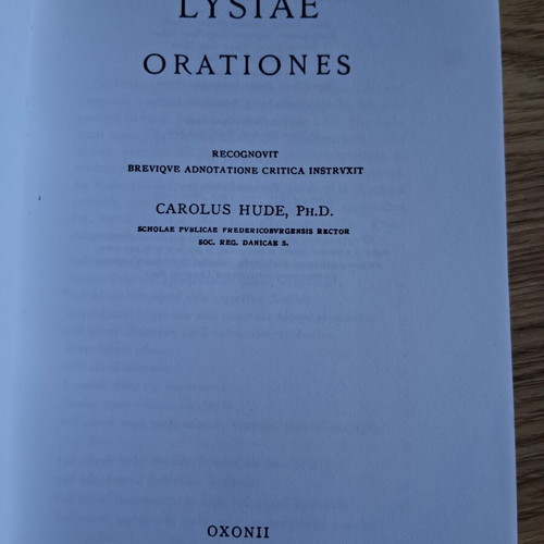 Lysiae Orationes Oxford Classical Texts book