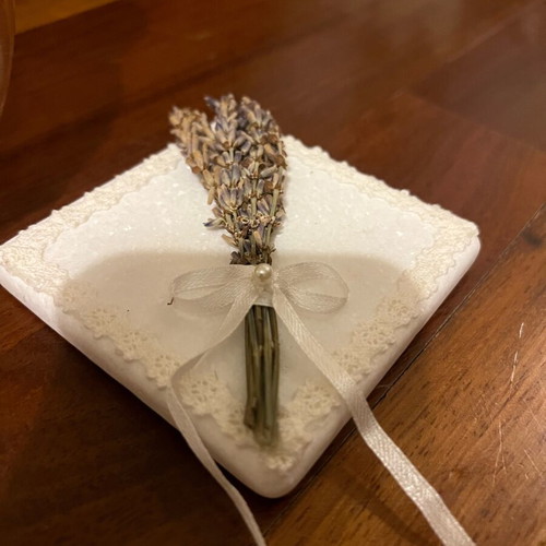 Velissaria Wedding Stefana Set Handmade with Lavender, Carafe, Glass, Tray and Ring Holder