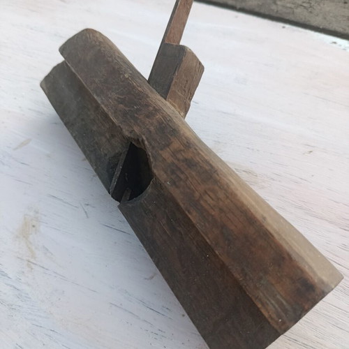 Antique wooden plane used carpentry tool