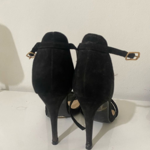 Atmosphere Black Suede Heeled Sandals used, size 37