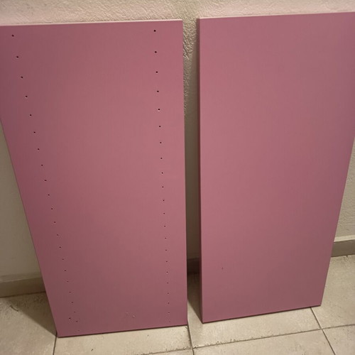Neoset desk side panels used, pink, 70.5cm height, 32.5cm width