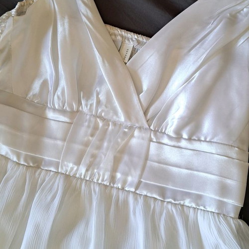 Bonprix dress new, size L, white, wrap with adjustable straps