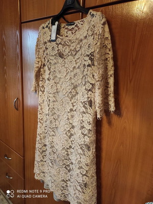 Mario Fresh dress new beige lace with 3/4 sleeves