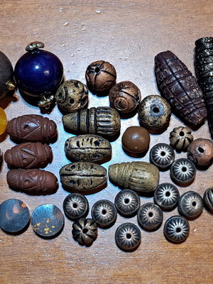 Vintage boho beads 150g used, acrylic, metal, ceramic, wood