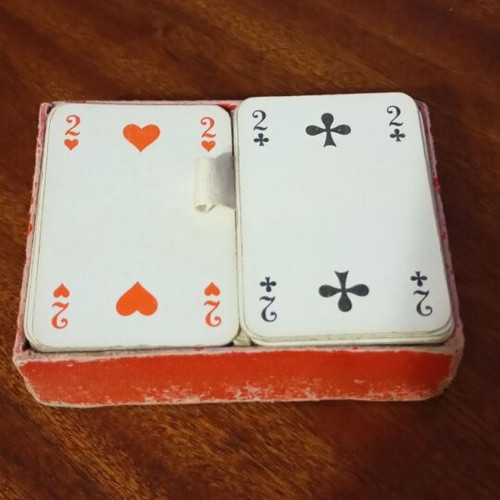 Patience collector cards used, 2 decks with jokers from GDR