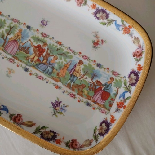 Large Winterling Germany porcelain platter with gold leaf like new