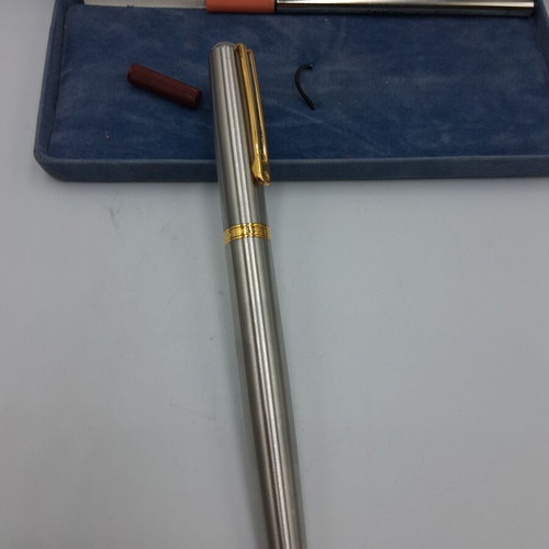 Inoxcrom pen with original box, gold electroplated details