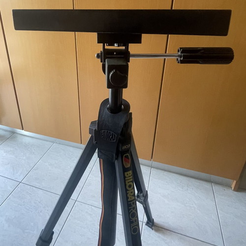 Bilora photographic tripod used, aluminum, max load 5 kg, height 1.20 m