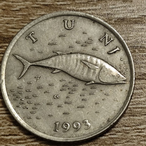 Croatian 2 Kune Coin 1993 used with Tuna design