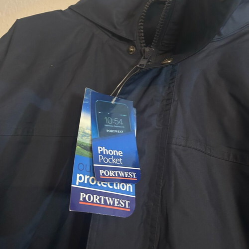 Portwest men's warm thermal jacket new dark blue