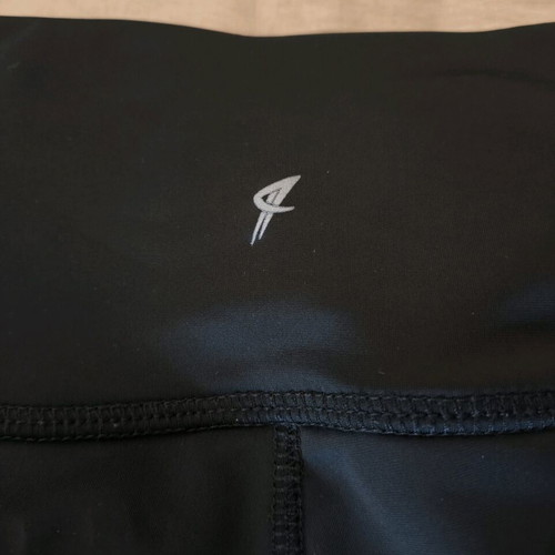 Sports leggings new, black, with transparent hem, size S