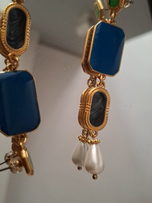 Earrings new, blue color