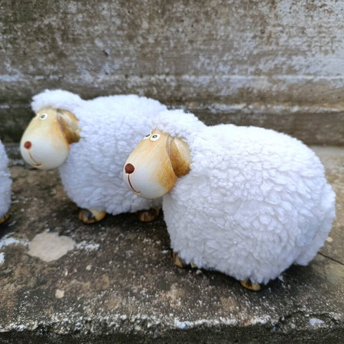 Ceramic decorative sheep new, set of 3 pieces
