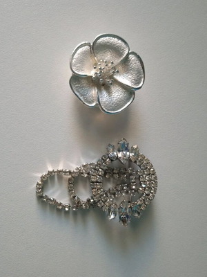 Pins like new, set of two with clasp and magnet
