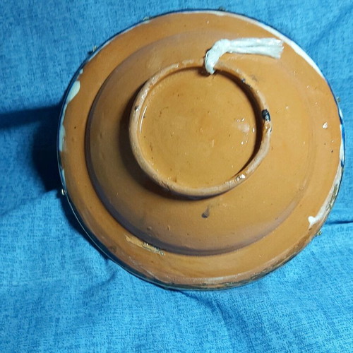 Ceramic plate/bowl used vintage Moroccan handmade 35 years old