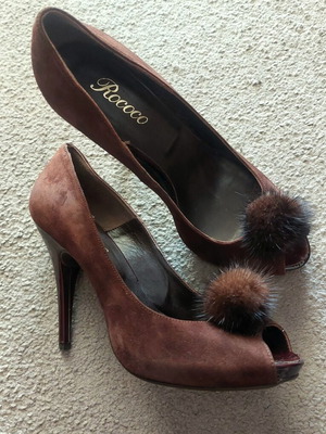 Γόβες Rococo καστόρι peep toe νούμερο 39 καινούργιες καφέ