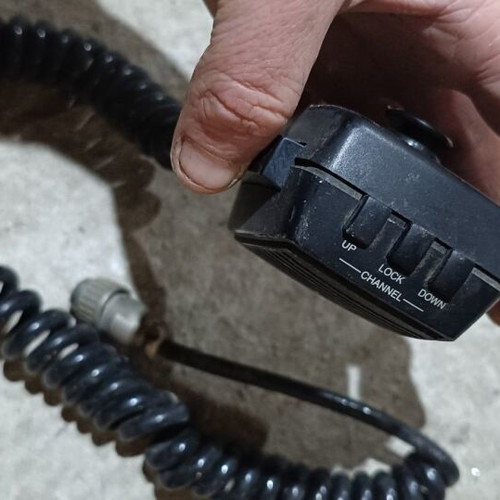 Cobra CB microphone used with 6-pin plug and channel control buttons