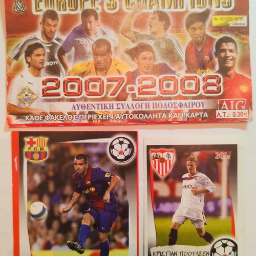 Europe's Champions 2007-2008 collectible card and sticker used