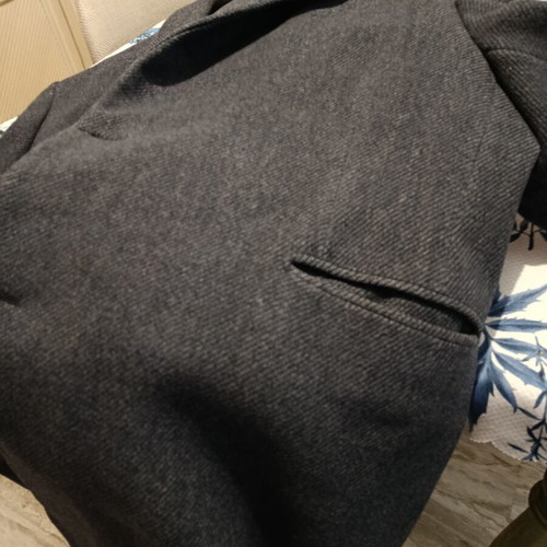 Men's wool coat gray like new, size XL