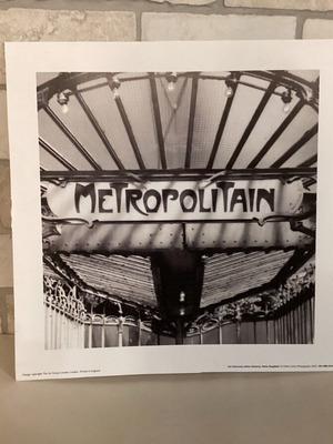 Métropolitain Black and White Vintage Paris Metro Photo like new