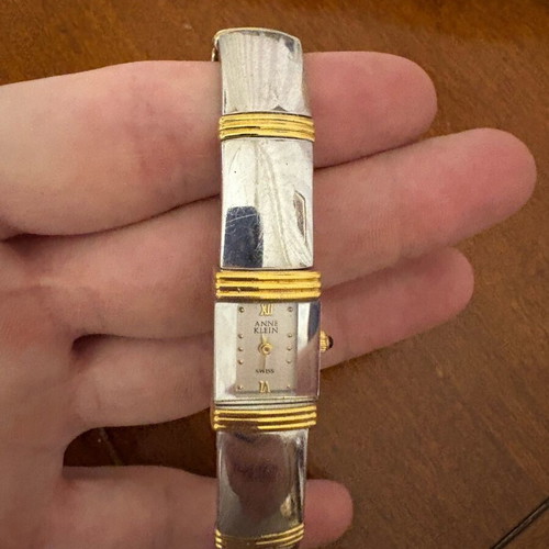 Anne Klein women's watch used, Swiss, silver, gold, quartz, analog