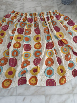 Window Curtain with Medium Shade Retro Circles Print, like new