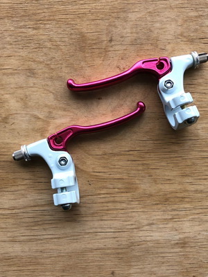 Brake levers for BMX bike pink metallic new