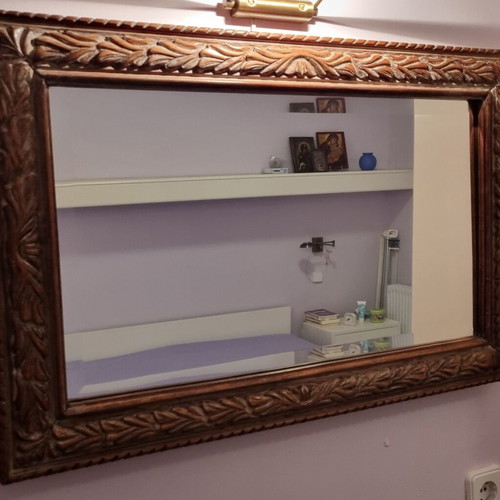 Mirror wooden frame antique like new, dimensions 80x51cm